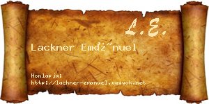 Lackner Emánuel névjegykártya